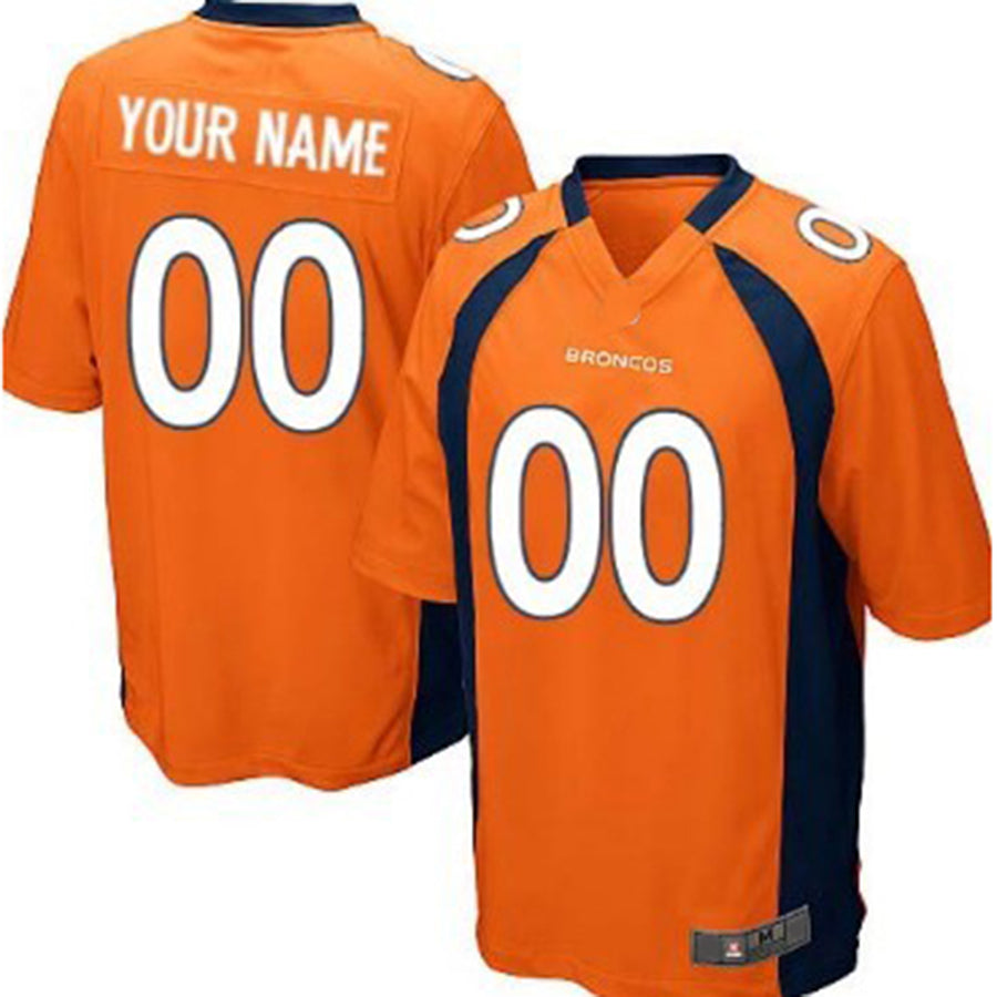 Custom D.Broncos Orange Game Jersey Stitched Jersey American Football Jerseys