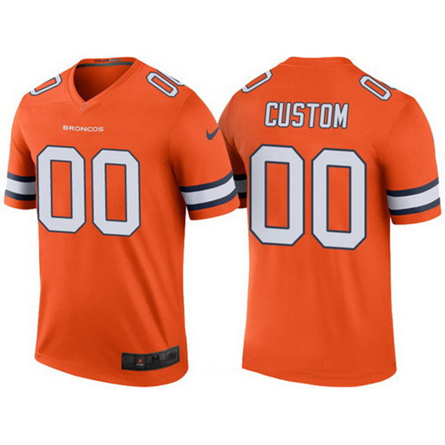 Custom D.Broncos Orange  Color Rush Legend Limited Jersey Stitched Jersey American Football Jerseys