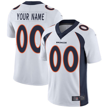 Custom D.Broncos  White Vapor Untouchable Player Limited Jersey Stitched Jersey American Football Jerseys