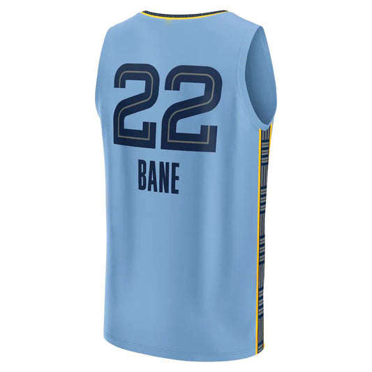 M.Grizzlies #22 Desmond Bane Fanatics Branded 2022-23 Fast Break Replica Player Jersey - Statement Edition Light Blue Stitched American Basketball Jersey