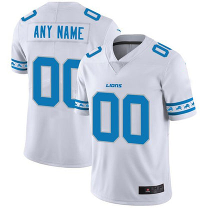 Custom D.Lions White Team Logo Vapor Limited Jersey Stitched American Football Jerseys