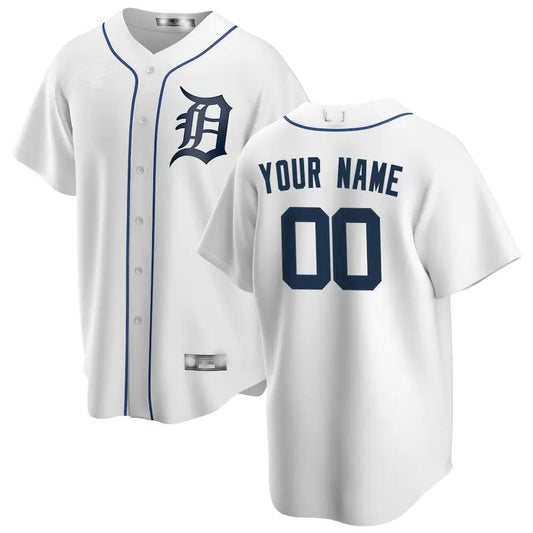 Custom Detroit Tigers White Home Replica Custom Jersey Baseball Jerseys