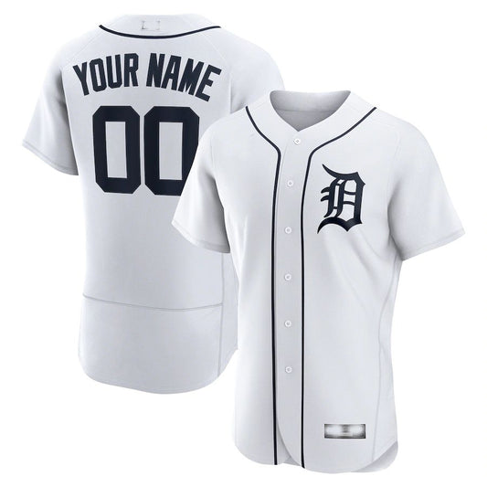 Custom Detroit Tigers White Official Authentic Custom Jersey Baseball Jerseys