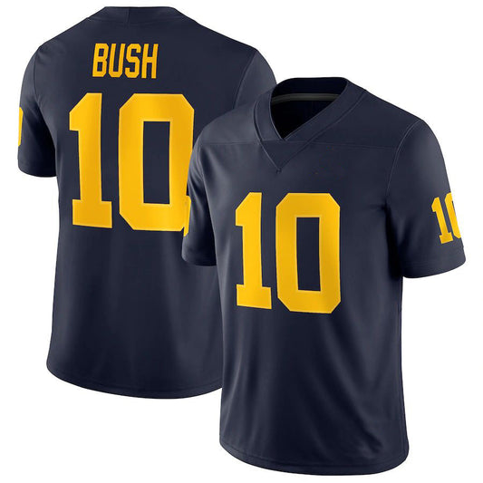 M.Wolverines #10 Devin Bush Jordan Brand Game Jersey Navy Stitched American College Jerseys