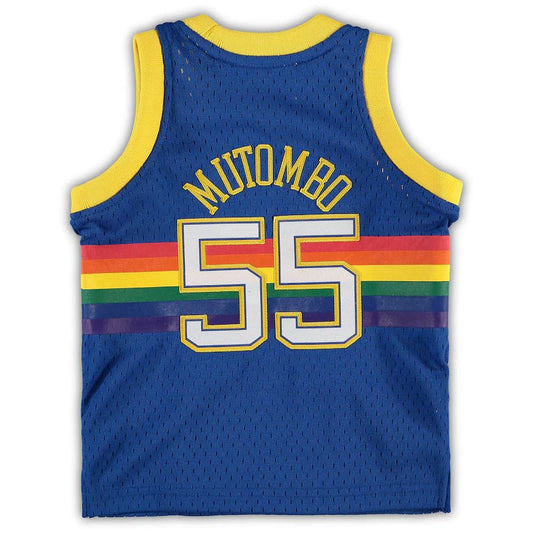 D.Nuggets #55 Dikembe Mutombo Mitchell & Ness Infant Retired Player Jersey Royal Stitched American Basketball Jersey