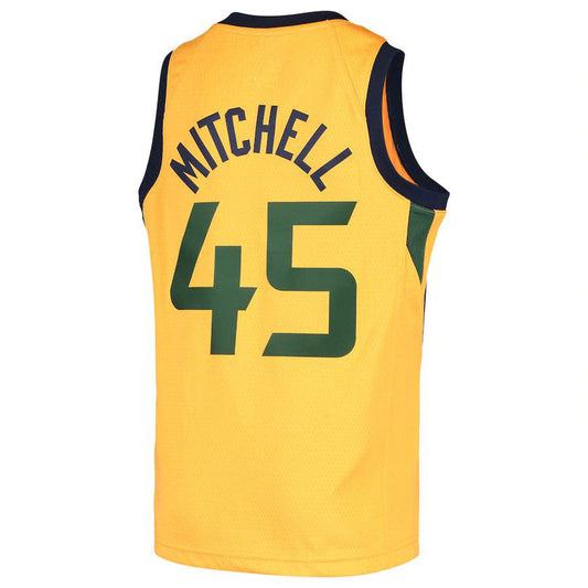 U.Jazz #45 Donovan Mitchell Jordan Brand  2020-21 Swingman Player Jersey Gold Statement Edition Stitched American Basketball Jersey