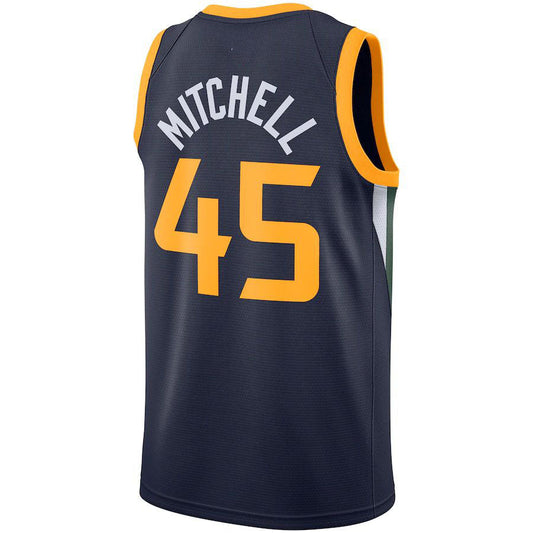 U.Jazz #45 Donovan Mitchell Replica Swingman Jersey Icon Edition Navy Stitched American Basketball Jersey