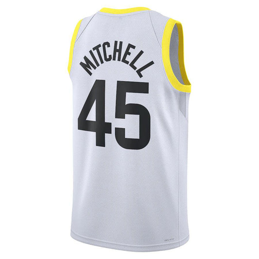 U.Jazz #45 Donovan Mitchell Unisex 2022-23 Swingman Jersey White Association Edition Stitched American Basketball Jersey