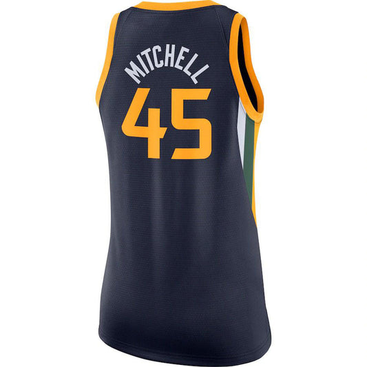 U.Jazz #45 Donovan Mitchell Women's Swingman Jersey Icon Edition Navy Stitched American Basketball Jersey