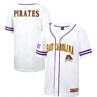 E.Pirates Colosseum Free Spirited Baseball Jersey WhitePurple Stitched American College Jerseys