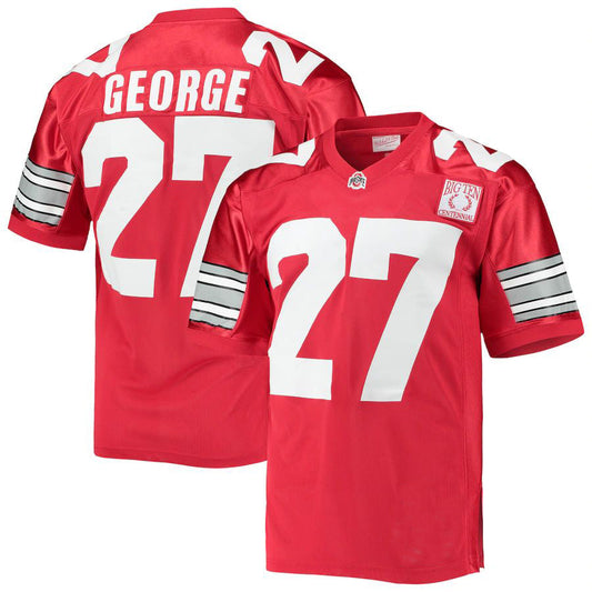 O.State Buckeyes #27 Eddie George Mitchell & Ness 1995 Authentic Throwback Scarlet Football Jersey Stitched American College Jerseys