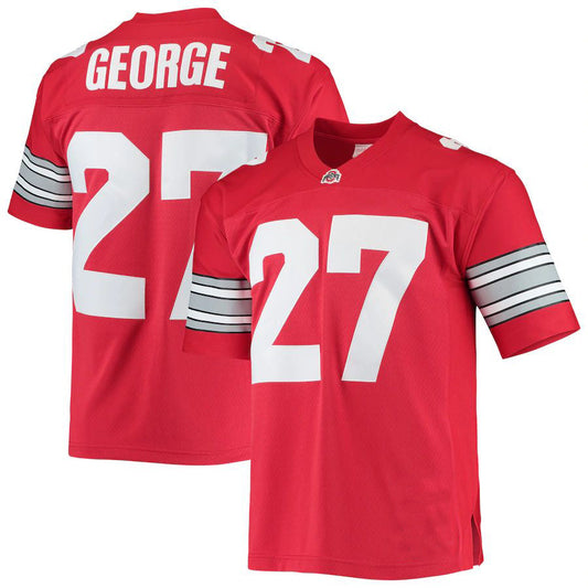 O.State Buckeyes #27 Eddie George Mitchell & Ness 1995 Authentic Throwback Legacy Jersey  Scarlet Football Jersey Stitched American College Jerseys