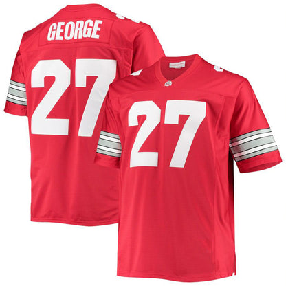 O.State Buckeyes #27 Eddie George Mitchell & Ness Big & Tall Legacy Alumni Jersey Scarlet Football Jersey Stitched American College Jerseys