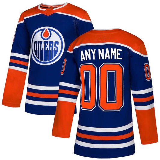 Custom E.Oilers Alternate Authentic Jersey  Royal Stitched American Hockey Jerseys