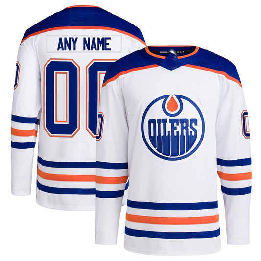 Custom E.Oilers Away Primegreen Authentic Pro  White Stitched American Hockey Jerseys