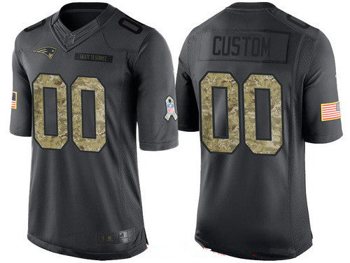 NE.Patriots Custom Anthracite Camo 2016 Salute To Service Veterans Day Limited Jersey Football Jerseys