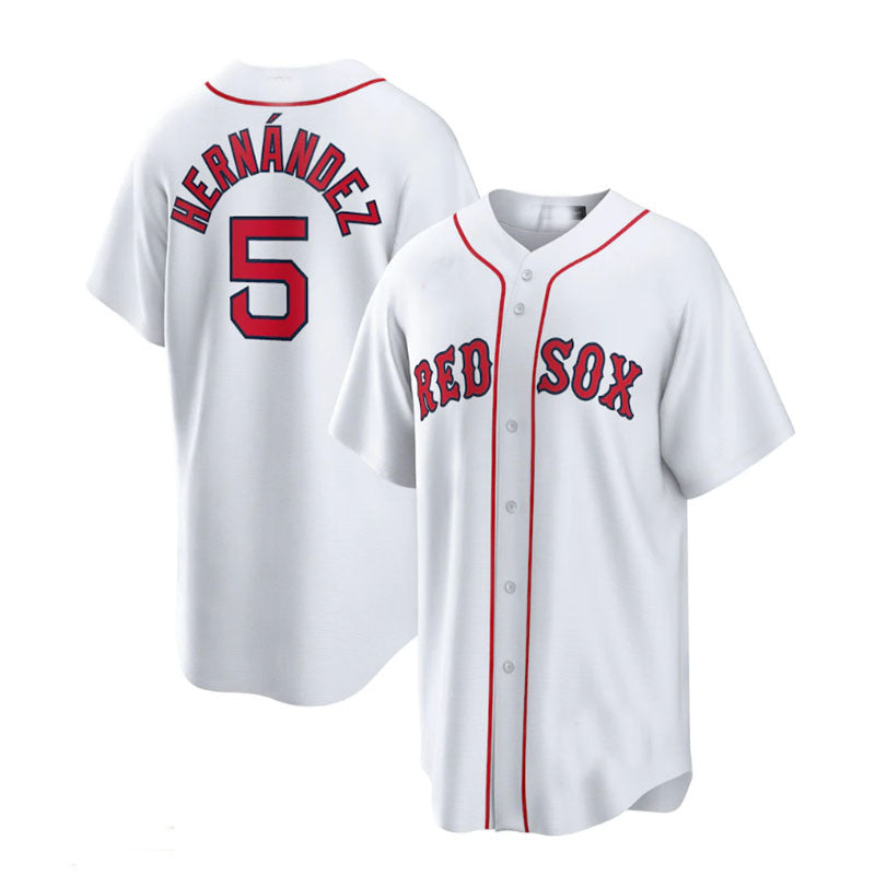 Boston Red Sox Road #5 Enrique Hernandez Home Official Replica Player Jersey - White Baseball Jerseys