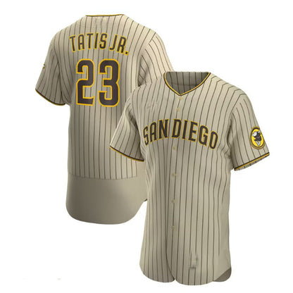 San Diego Padres #23 Fernando Tat¨ªs Jr. Alternate Authentic Player Jersey - Tan Brown Baseball Jerseys