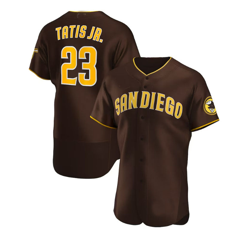 San Diego Padres #23 Fernando Tat¨ªs Jr. Road Authentic Player Jersey - Brown Baseball Jerseys