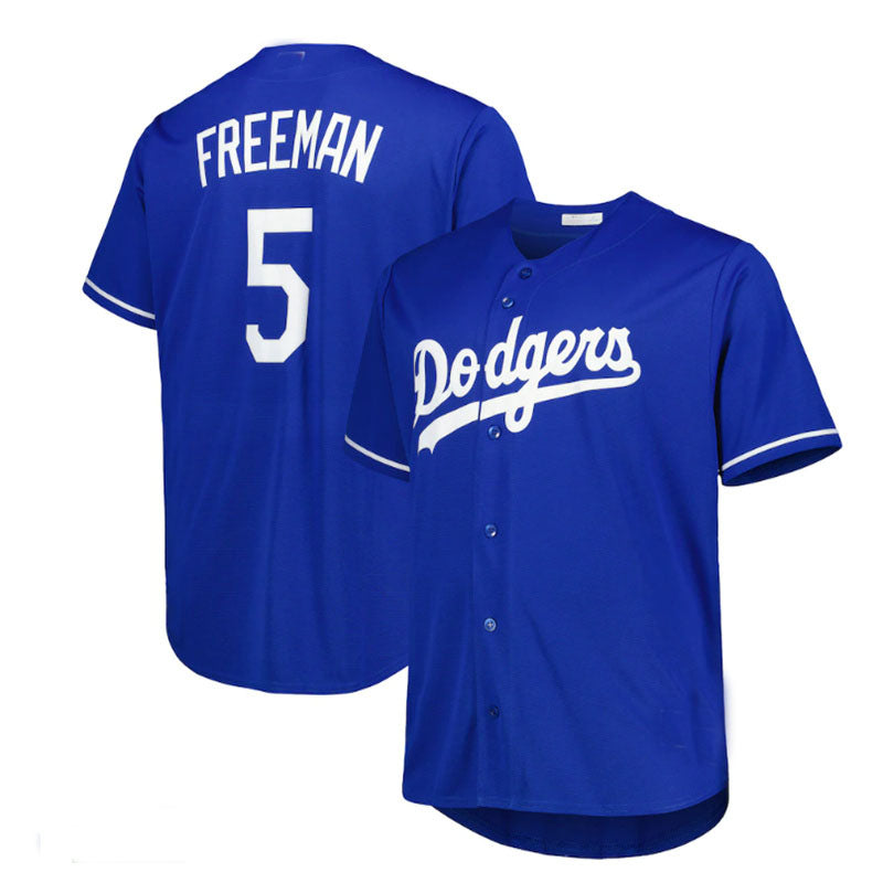 Los Angeles Dodgers #5 Freddie Freeman Big & Tall Replica Player Jersey - Royal Baseball Jerseys