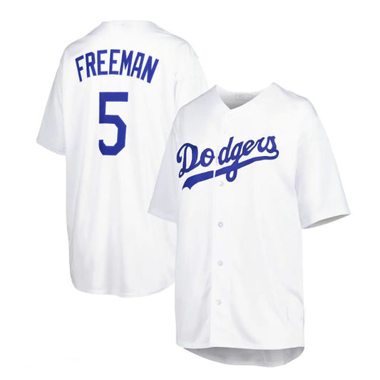 Los Angeles Dodgers #5 Freddie Freeman Big & Tall Replica Player Jersey - White Baseball Jerseys