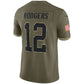 GB.Packers #12 Aaron Rodgers Olive 2022 Salute To Service Limited Jersey Stitched American Football Jerseys