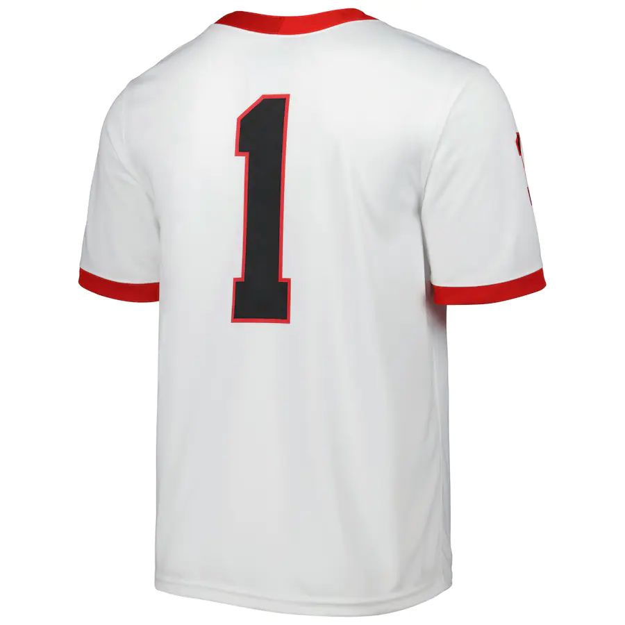 #1 G.Bulldogs Away Game Jersey  White Stitched American College Jerseys