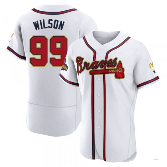 Atlanta Braves #99 Brooks Wilson Gold White 2022 Program Jersey Stitches Baseball Jerseys
