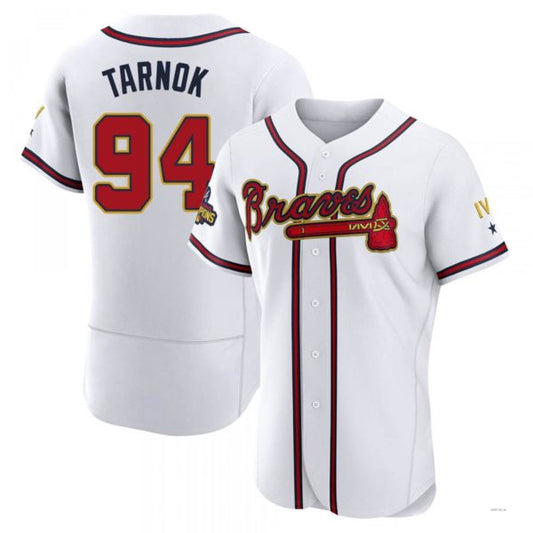 Atlanta Braves #94 Freddy Tarnok Gold White 2022 Program Jersey Stitches Baseball Jerseys