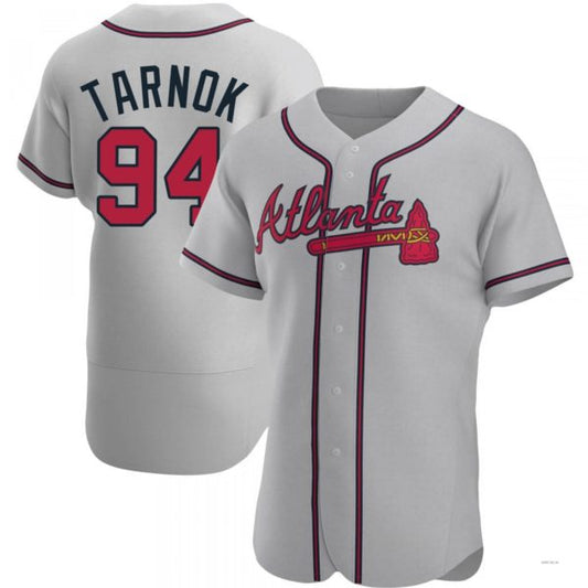 Atlanta Braves #94 Freddy Tarnok Gray Road Jersey Stitches Baseball Jerseys