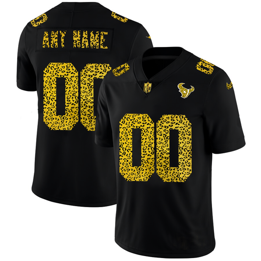 Football Jerseys H.Texans Custom Leopard Print Fashion Vapor Limited Jersey Black American Stitched Jerseys