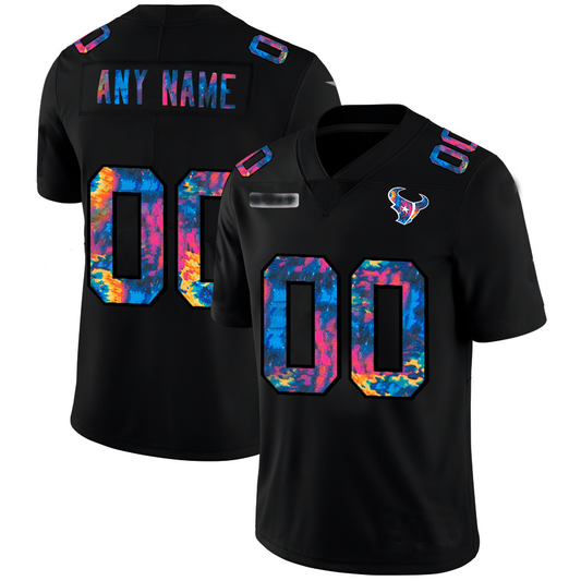 Football Jerseys H.Texans Custom  Multi-Color Black 2020 Crucial Catch Vapor Untouchable Limited Jersey American Stitched Jerseys