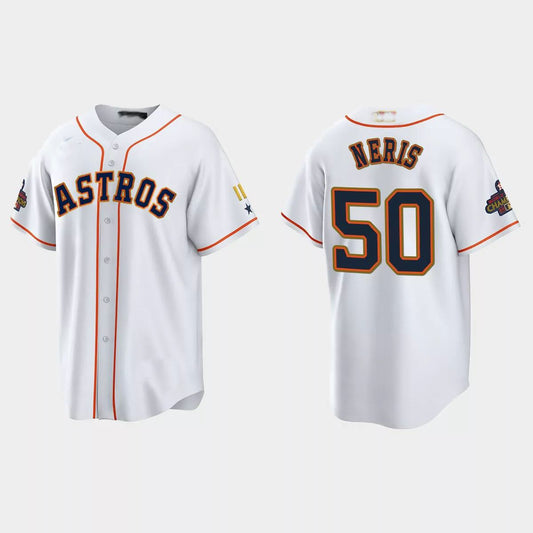 #50 Hector Neris Houston Astros 2023 Gold Program Jersey – White Stitches Baseball Jerseys