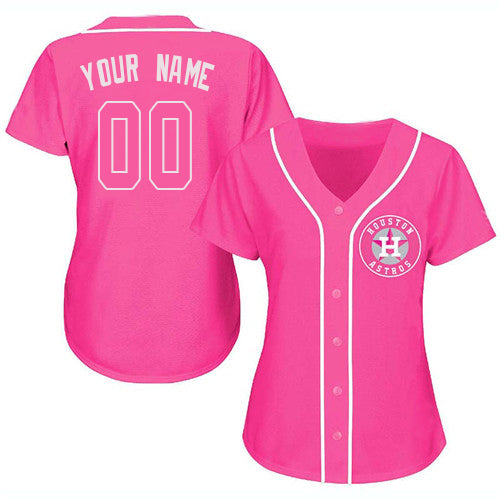 Custom Houston Astros Baseball Pink Fashion Stitched Jerseys