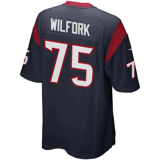 H.Texans #75 Vince Wilfork Navy Blue Game Jersey Stitched American Football Jerseys