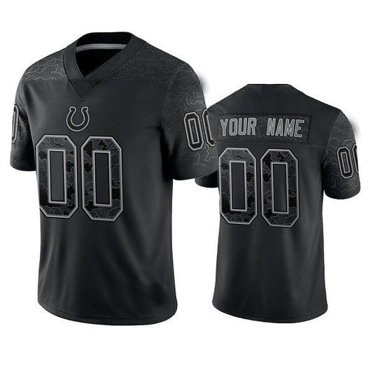 Football Jerseys Custom IN.Colts Active Player Black Reflective Limited  American Stitched Jerseys