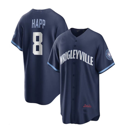 Chicago Cubs #8 Ian Happ City Connect Replica Player Jersey - Navy Baseball Jerseys