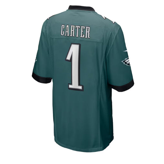 P.Eagles #1 Jalen Carter 2023 Draft First Round Pick Game Jersey - Midnight Green Stitched American Football Jerseys