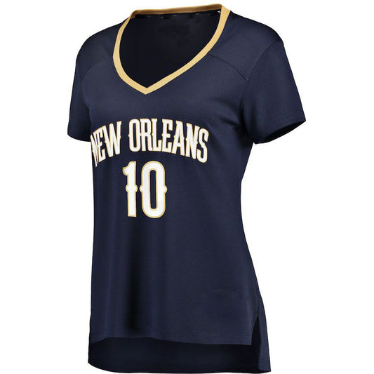 NO.Pelicans #10 Jaxson Hayes Fanatics Branded Women's Fast Break Replica Jersey Navy Icon Edition Stitched American Basketball Jersey