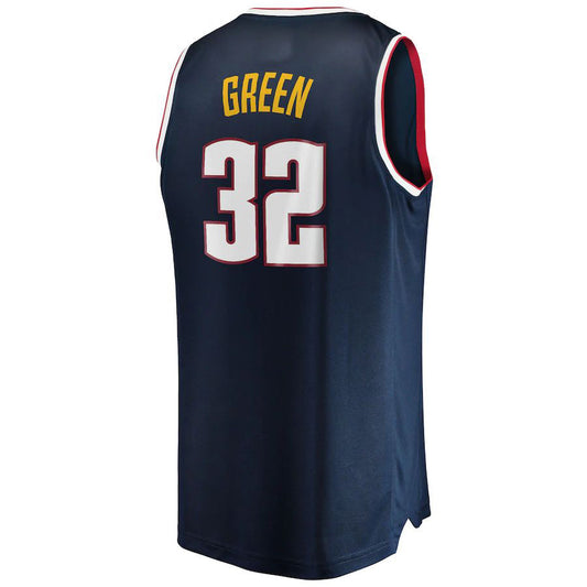 D.Nuggets #32 Jeff Green Fanatics Branded  2021-22 Fast Break Replica Jersey Icon Edition Navy Stitched American Basketball Jersey