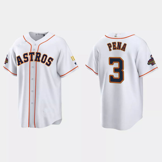 #3 Jeremy Pena Houston Astros 2023 Gold Program Jersey – White Stitches Baseball Jerseys
