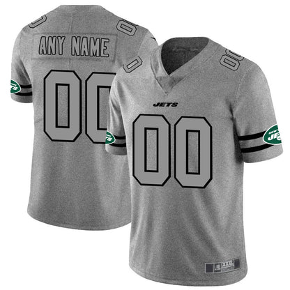 Custom NY.Jets 2019 Gray Gridiron Gray Vapor Untouchable Limited Jersey American Stitched Jersey Football Jerseys