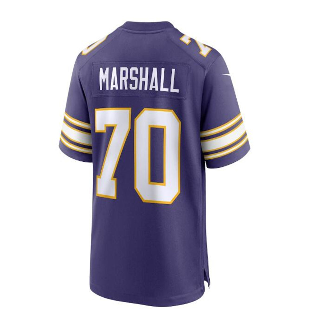 MN.Vikings #70 Jim Marshall Classic Retired Player Jersey - Purple Stitched American Football Jerseys