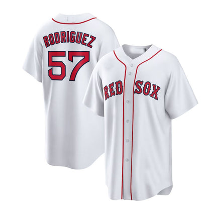 Boston Red Sox Road #57 Joely Rodríguez Home Replica Player Jersey - White Baseball Jerseys
