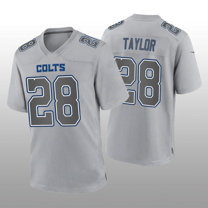 IN.Colts #28 Jonathan Taylor Gray Game Atmosphere Jersey Stitched American Football Jerseys