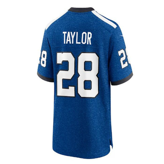IN.Colts #28 Jonathan Taylor Indiana Nights Alternate Game Jersey - Royal Stitched American Football Jerseys