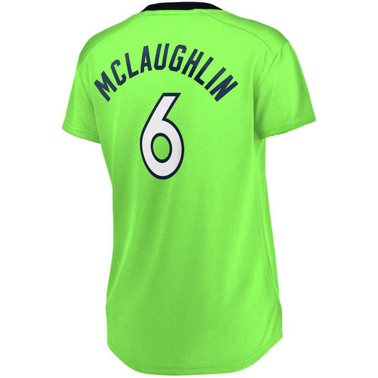 M.Timberwolves #6 Jordan McLaughlin Fanatics Branded Women's Fast Break Player Jersey Statement Edition Green Stitched American Basketball Jersey