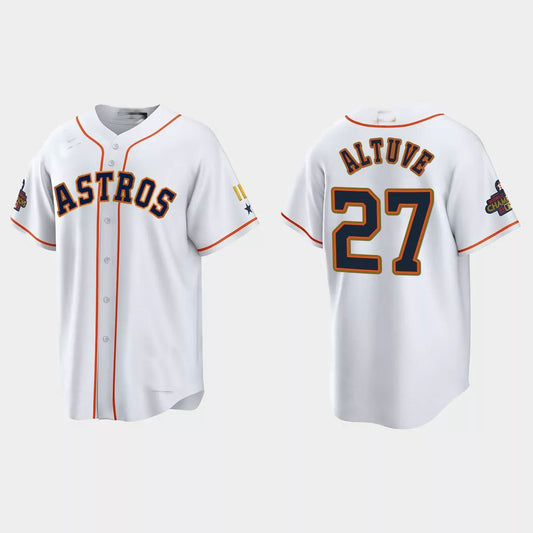 #27 Jose Altuve Houston Astros 2023 Gold Program Jersey – White Stitches Baseball Jerseys