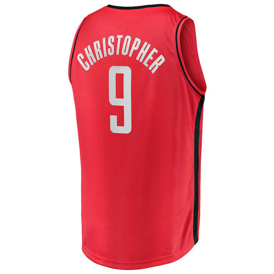 H.Rockets #9 Josh Christopher Fanatics Branded 2021-22 Fast Break Replica Jersey Icon Edition Red Stitched American Basketball Jersey