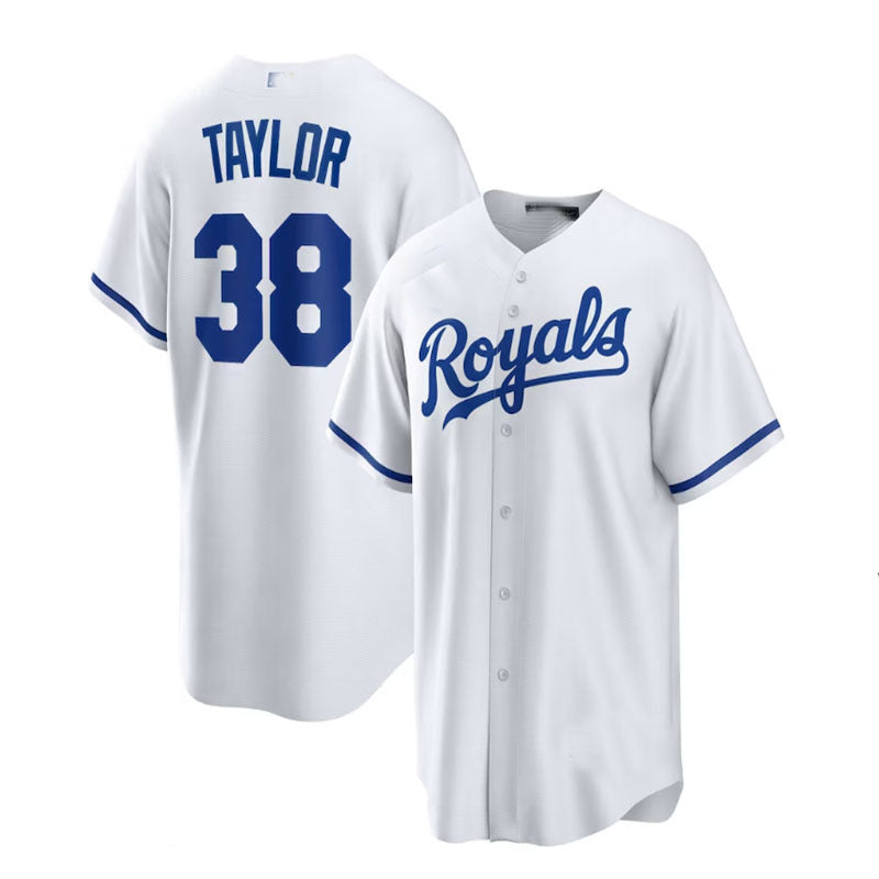 Kansas City Royals #38 Josh Taylor Home Replica Player Jersey - White Baseball Jerseys